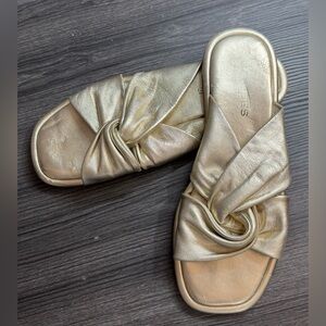 J Slides Metallic Gold Women's Sandals